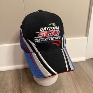 Vintage Daytona 500 Hat 2003 NASCAR The Great American Race Black Blue FSC Cap